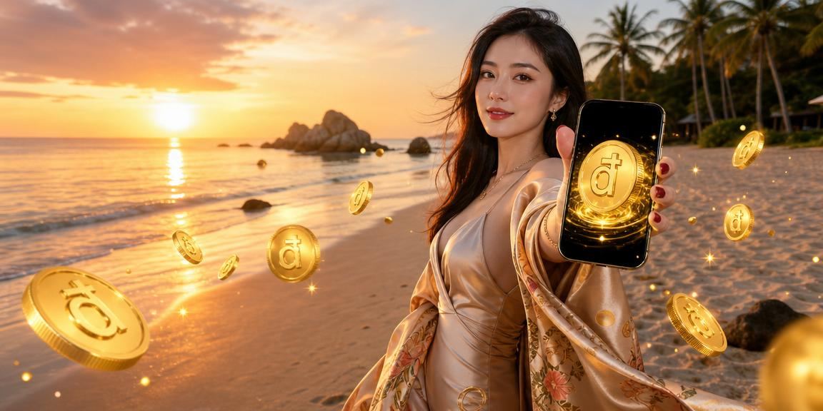 Người chơi thư giãn trên bãi biển Phú Quốc với thiết bị di động
