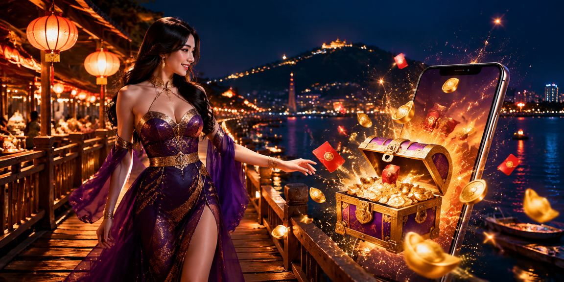 Du khách tại chợ đêm Vũng Tàu cầm phong bì đỏ mừng thưởng jackpot trên điện thoại